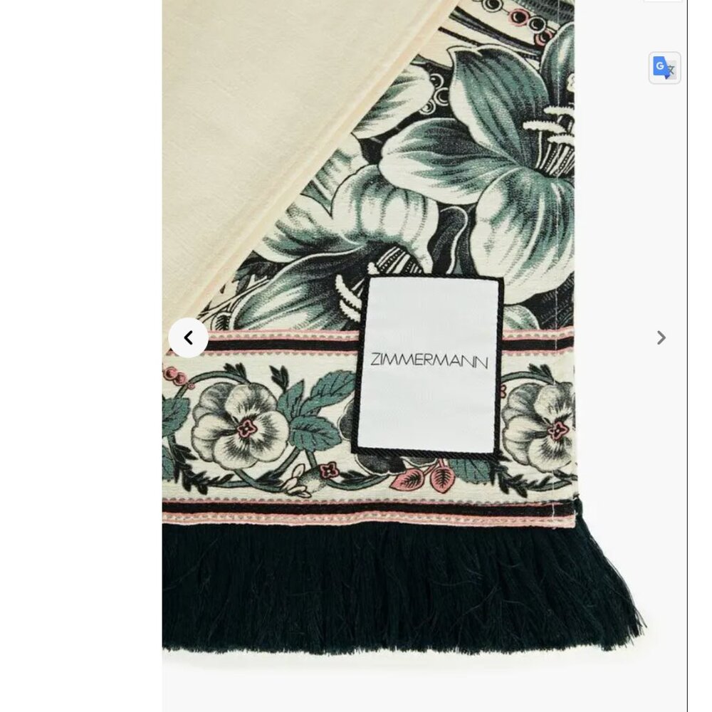 Zimmermann  tasseled printed cotton beach towel white green pink floral